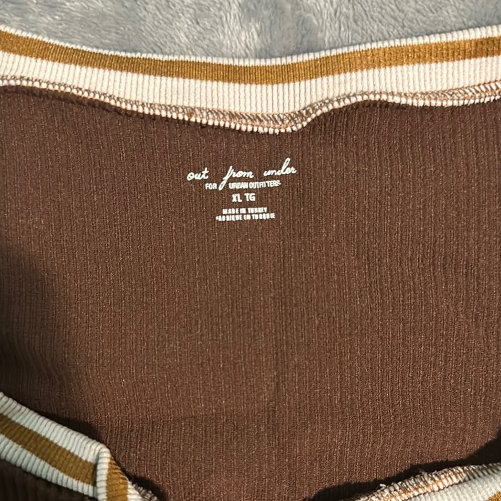 Out from Under Brown Ribbed Crop Top - Picture 2 of 2